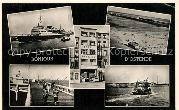 Ostende Oostende Fahrgstschiff Hotel Estuaire Strand Seebruecke