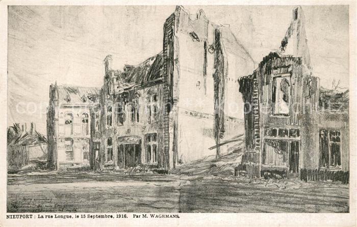 NIEUPORT Nieuwpoort West-Vlaanderen Belgie La rue Longue le 15 Sept 1916