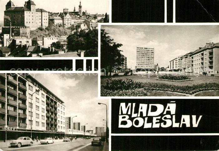Mlada Boleslav Jungbunzlau Schloss Strassenpartie Hochhaus