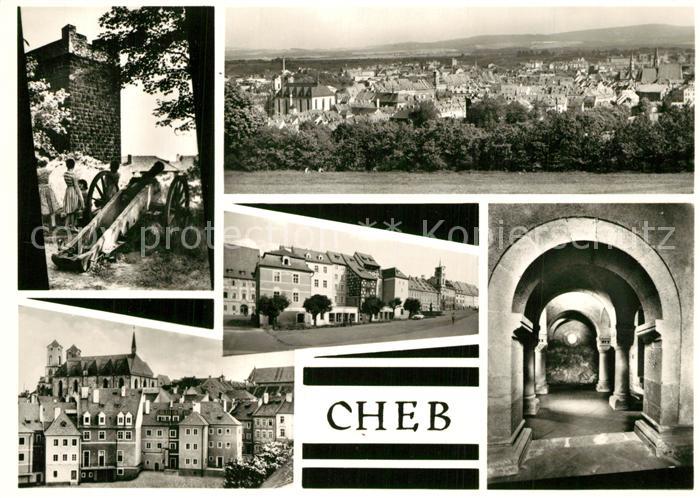 Cheb Eger Kanone Panorama Schloss Arkaden