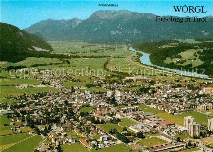 Woergl Tirol Fliegeraufnahme mit Rofangebirge