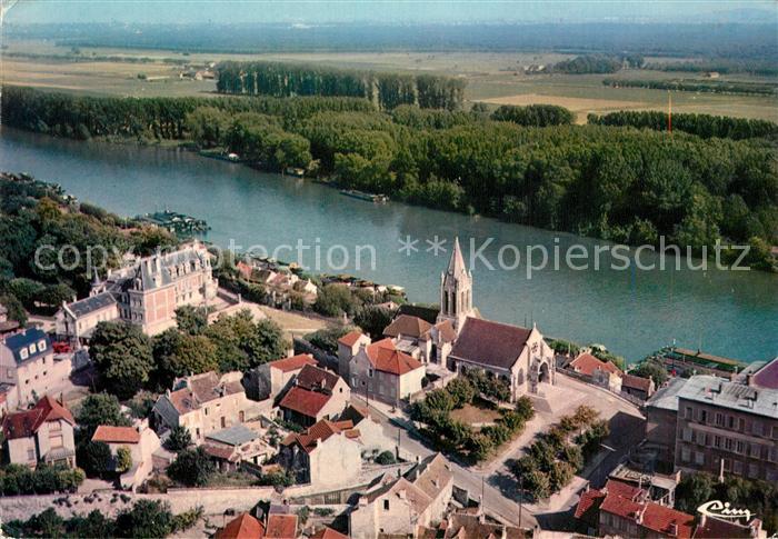 Conflans-Sainte-Honorine Vue aerienne Eglise St Maclou et le Chateau