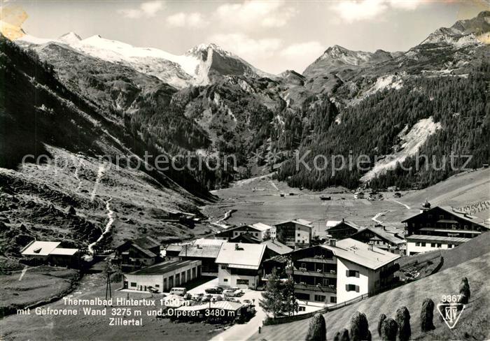 Hintertux Zillertal Thermalbad mit Gefrorene Wand und Olperer