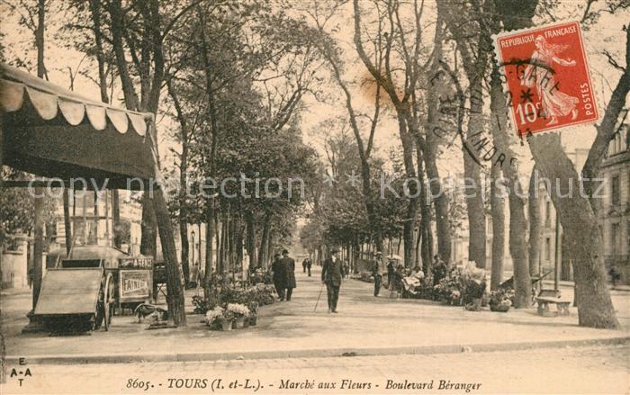 Tours Indre-et-Loire Marché aux Fleurs Boulevard Béranger