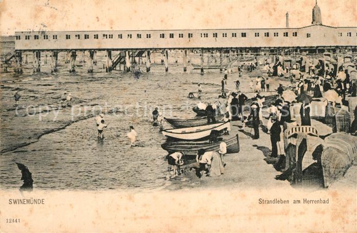 Swinemuende Swinoujscie Strandleben am Herrenbad