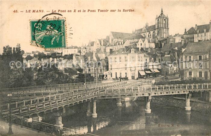 Le Mans Sarthe Le Pont en X et le Pont Yssoir sur la Sarthe