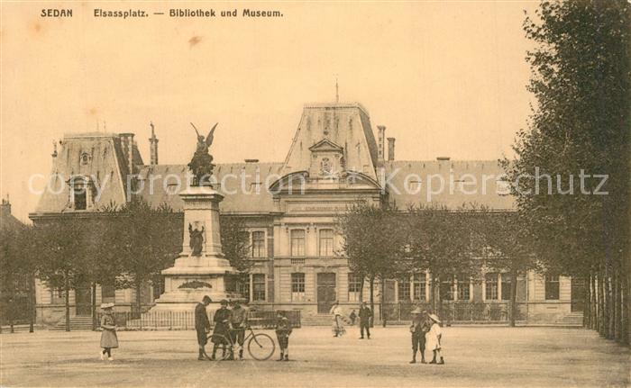 Sedan Ardennes Elsassplatz Bibliothek Museum Denkmal S
