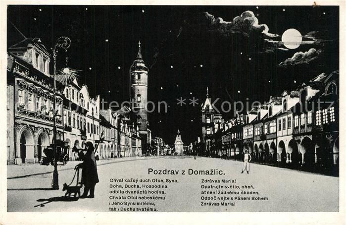 Domazlic Innenstadt im Mondschein
