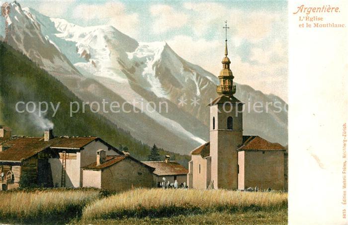 Argentiere Haute-Savoie Eglise et le Mont Blanc Alpes