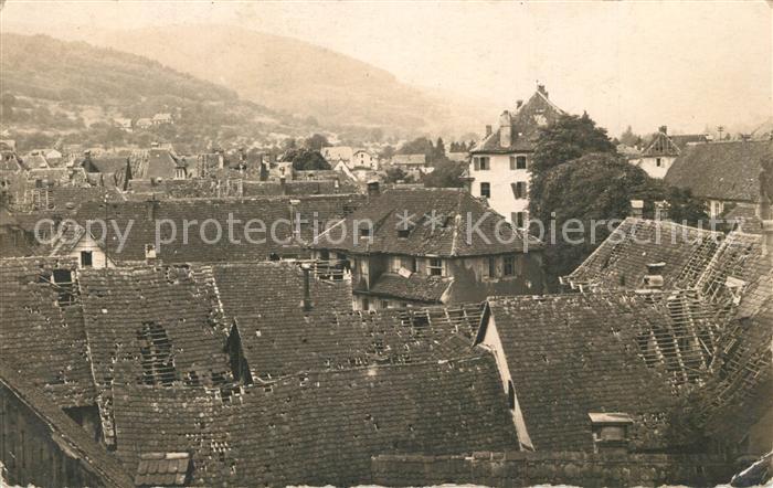 Munster Haut Rhin Elsass Blick ueber die Daecher der Stadt Truemmer 1. Weltkrieg