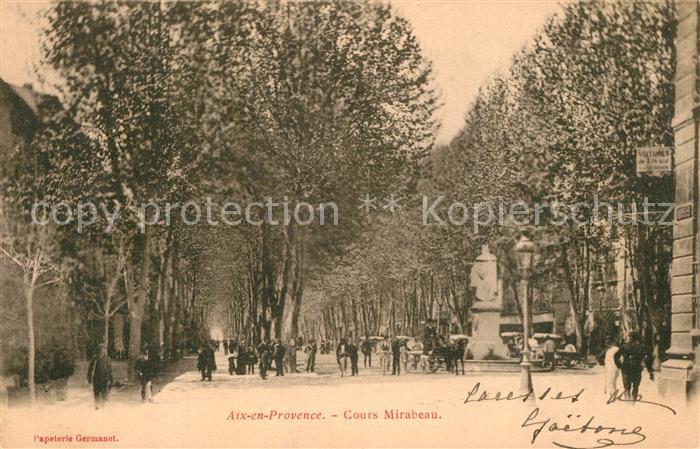 Aix-en-Provence Cours Mirabeau Monument Allée