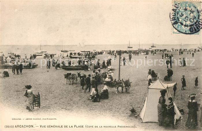 Arcachon Gironde Vue Generale de la plage