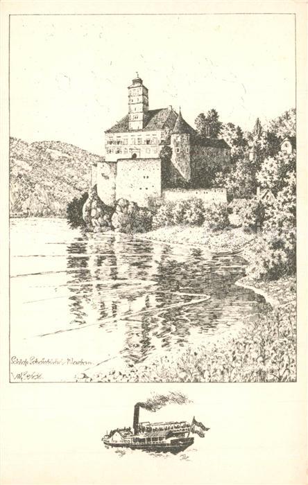 Schoenbuehel-Aggsbach Schloss Ulf Seidel Kuenstlerkarte Serie Wachau