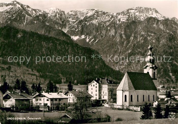 Grossgmain Ortsansicht mit Kirche Lattengebirge