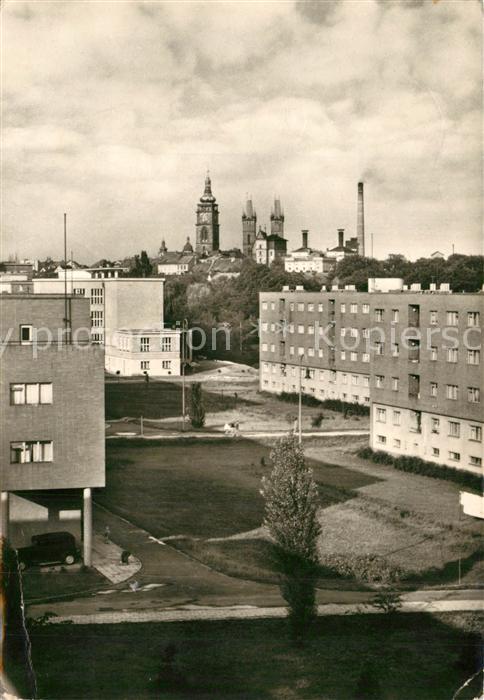 Kralovehradecko Hradec Kralove Sidliste Labska kotlina Wohnsiedlung Blick zur Ki