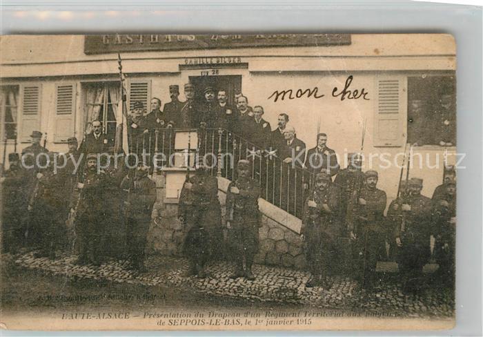 Seppois-le-Bas Presentation du Drapeau d un Régiment Territorial aux habitants