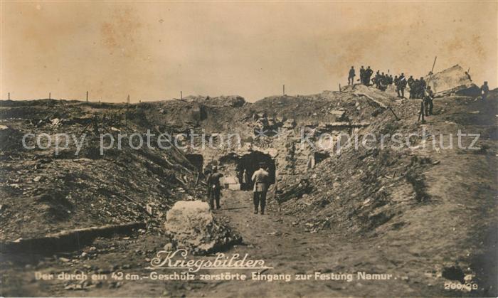 Namur sur Meuse Kriegsbild zert?rter Eingang der Festung