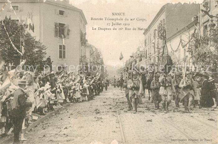 Nancy Lothringen Rentr?e Triomphale du 20 Corps Soldaten