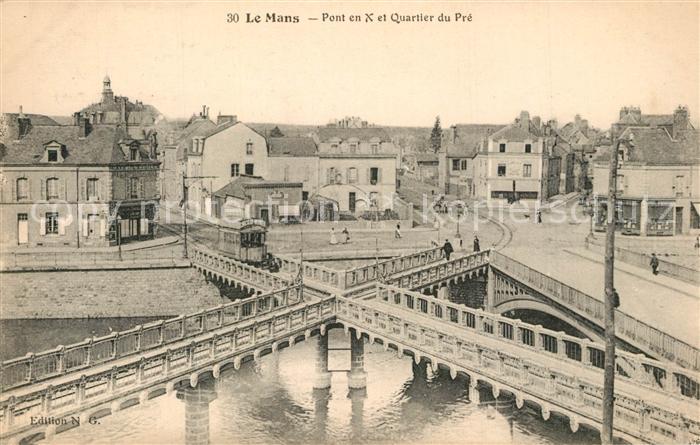 Le Mans Sarthe Pont en X et Quartier du Pr? Strassenbahn
