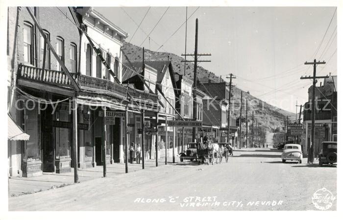 Virginia City Nevada Along C Street Pferdekutschen