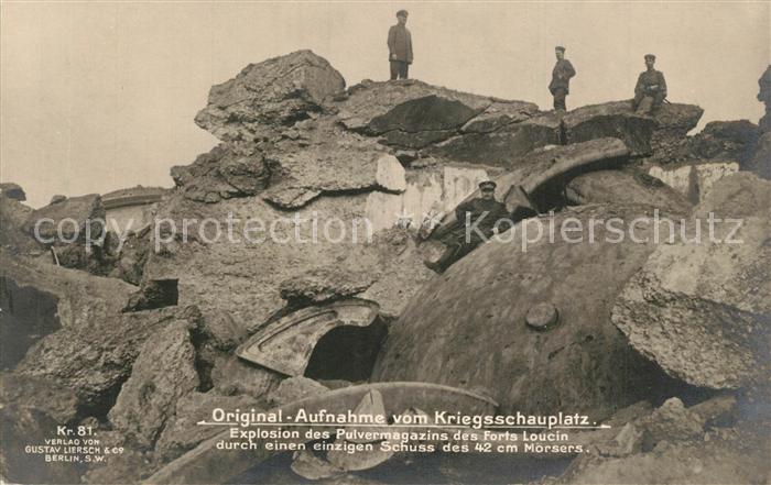 Fort Loucin Kriegsschauplatz Soldaten Geschosse