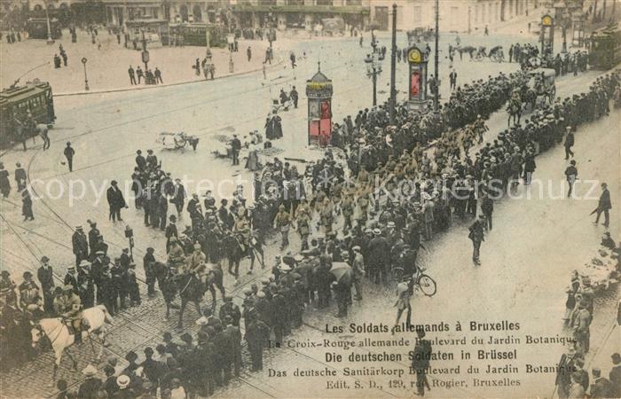 Bruxelles Br?ssel Les Soldats Allemand Boulevard du Jardin Botanique