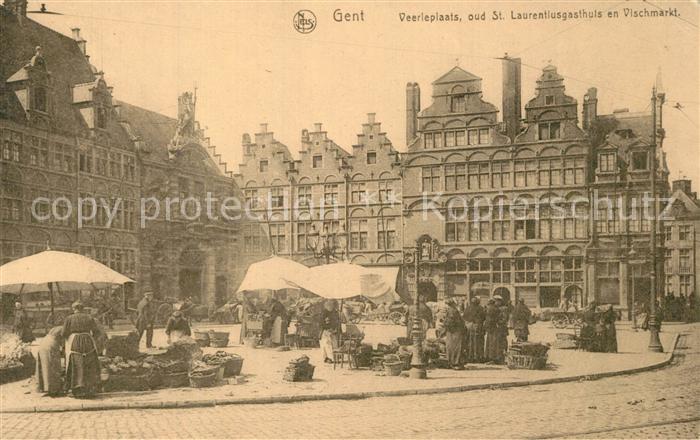 Gent Gand Flandre Veerleplaats Sankt Laurentiusgashuis Vischmarkt