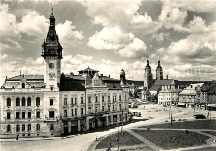 Krnov Rathaus Kirche Stadtansicht