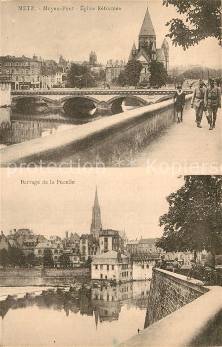 Metz 57 Moselle Meyen Pont Eglise Reformee Barrage de la Pucelle