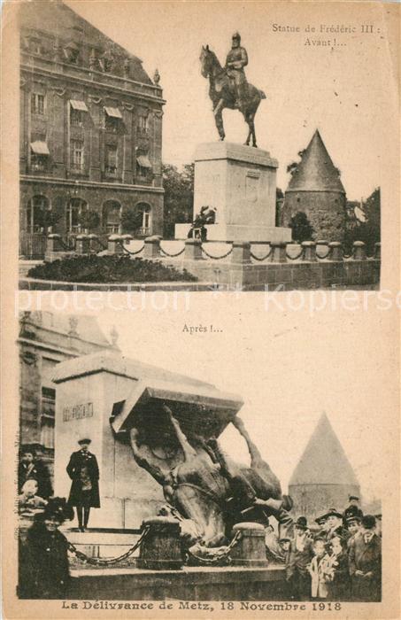 Metz 57 Moselle Le Delivrance Statue de Frederic III