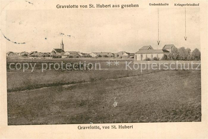 Gravelotte Moselle Blick von Saint Hubert Gedenkhalle Kriegerfriedhof