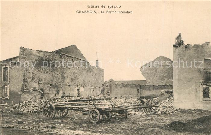 Charmois Meurthe-et-Moselle La Ferme incendiee