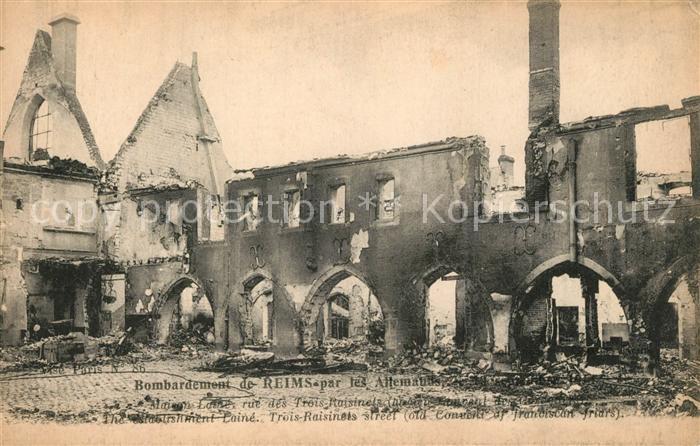Reims Champagne Ardenne Bombardement de Reims par les Allemands