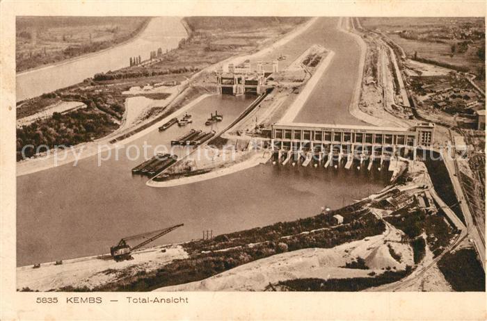 Kembs Elsass Fliegeraufnahme