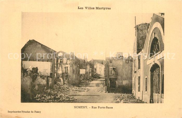 Nomeny La Guerre de 1914 Rue Porte Basse