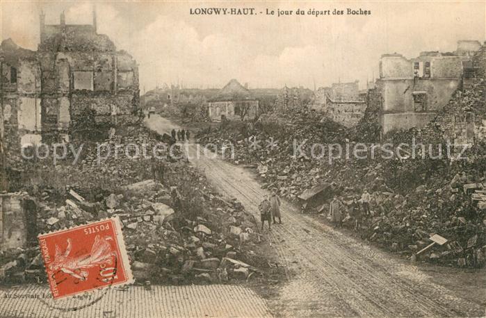 Longwy Lothringen Le jour du depart des Boches La Guerre