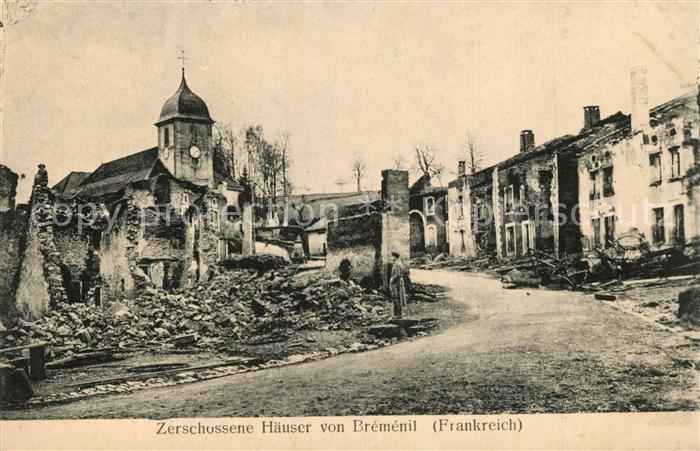 Bremenil Zerschossene Haeuser in WK1