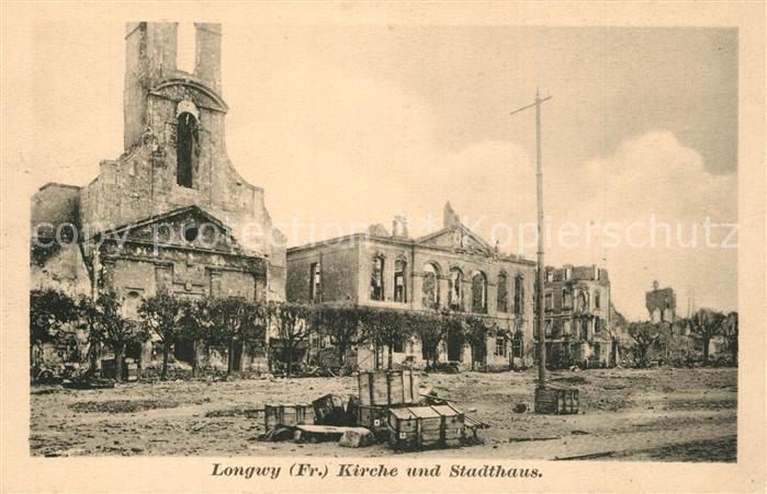 Longwy Lothringen Kirche und Stadthaus
