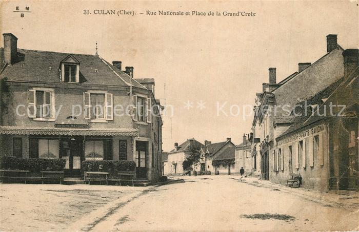Culan Cher Rue Nationale et Place de la Grand Croix