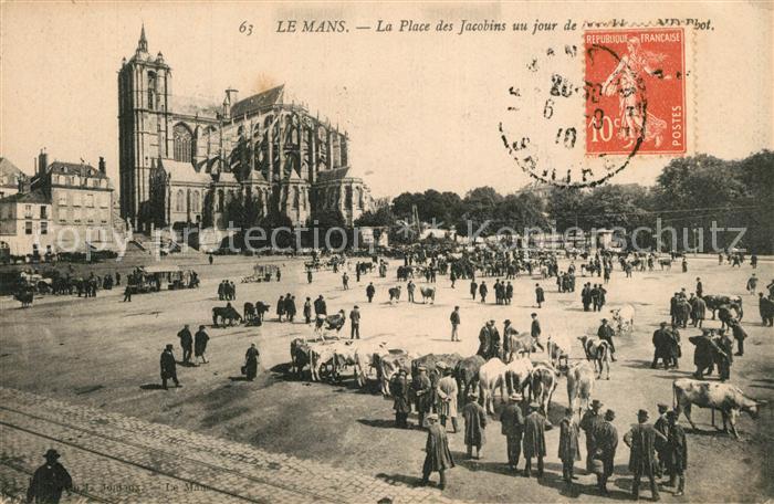 Le Mans Sarthe La Place des Jacobins und Jour de Marche