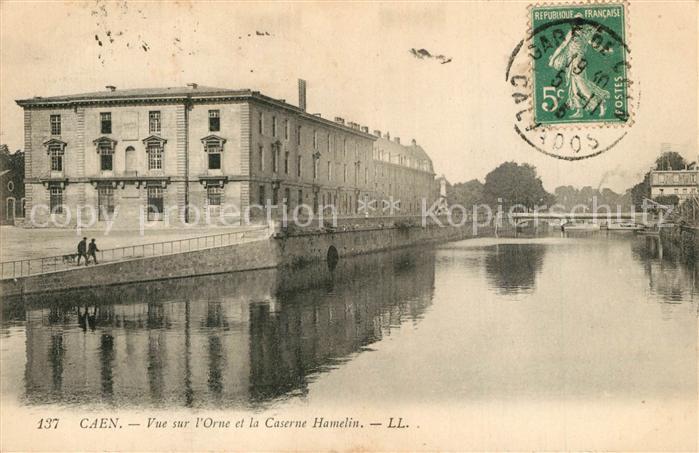 Caen Vue sur l’Orne et la Caserne Hamelin