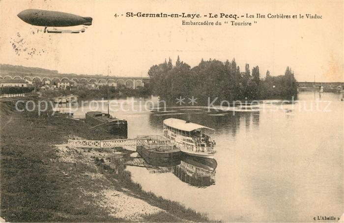 Saint-Germain-en-Laye Le Pecq Les Iles Corbieres et le Viaduc Embarcadere du Tou