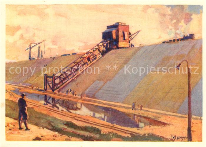 Kembs Elsass Travaux de l’Usine Machine a betonner les talus du canal d Amenee