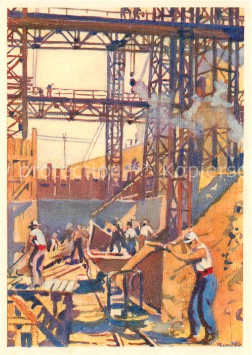 Kembs Elsass Travaux de l’Usine Chantier de betonnage a l'usine