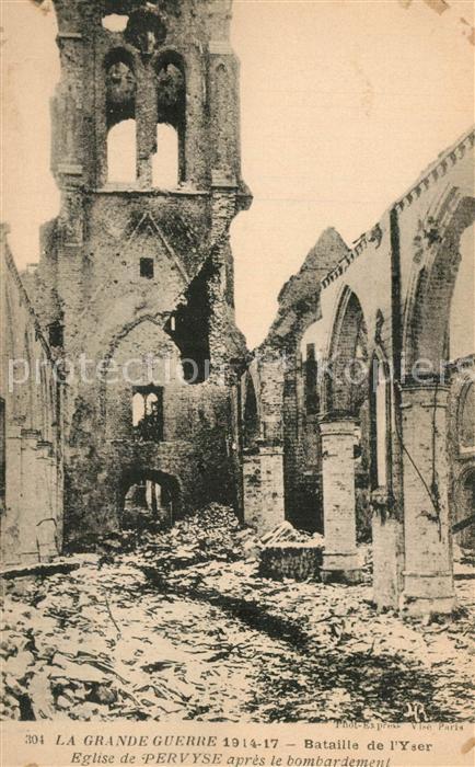 Pervyse Eglise bombardement