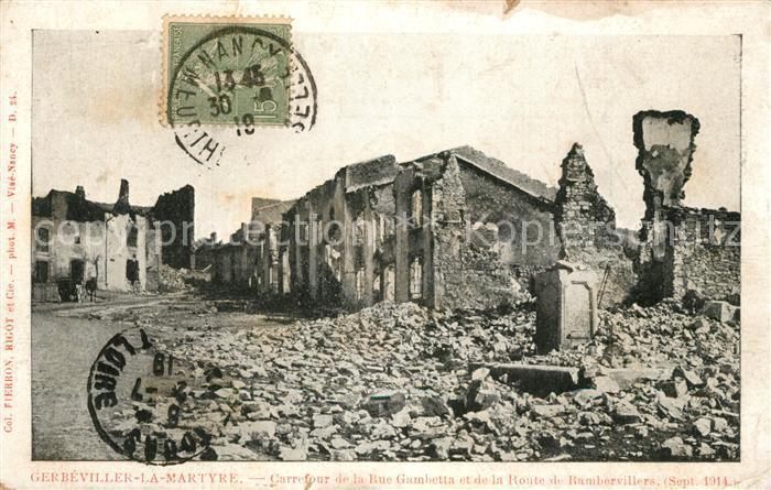 Gerbeviller la Martyre Rue Gambetta Kriegszerstörung