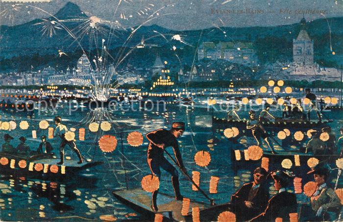 Evian-les-Bains Haute Savoie Flossfahrten Nacht