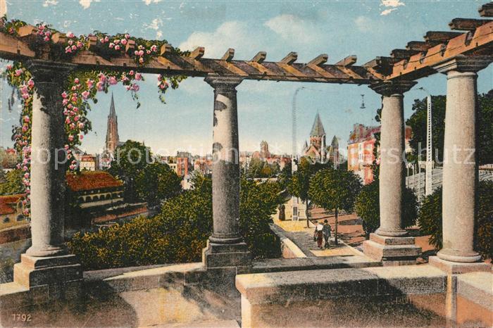 Metz  57 Moselle Panorama vom Moselanlagen