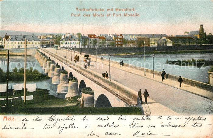 Metz  57 Moselle Totenbruecke Moselfort