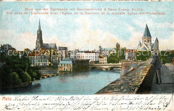 Metz  57 Moselle Stadtpanorama Garnisonkirche Evangelisc